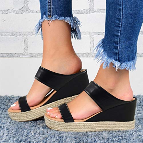 Zapatilla de Plataforma de Playa con cuña para Mujer Chanclas Mujer, Sandalias Moda para Mujer,2021 Verano Sandalias Casual Ocio de Ancho Ancho