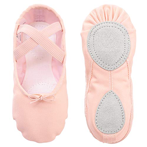 Zapatillas de Ballet Danza Canvas para Niña y Mujer Calzado de Danza Suela Partida de Cuero Tallas 29