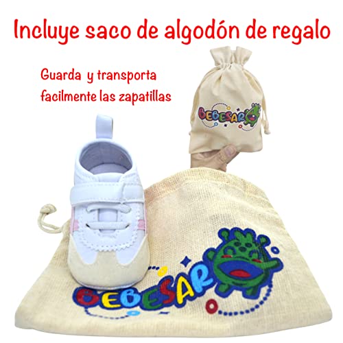 Zapatillas de bebe 0-6 meses personalizadas con nombre - Deportivas niño - Deportivas niña - Regalo bebe personalizado - Incluye Bolsa de Transporte