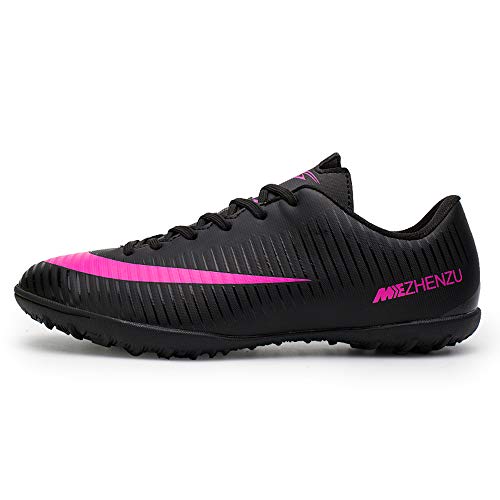 Zapatillas de fútbol Topoption para niños y adultos, profesionales, para entrenar al aire libre, para exteriores, atléticos, con tacos, unisex, color Negro, talla 42 EU