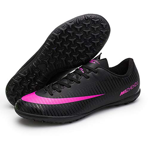 Zapatillas de fútbol Topoption para niños y adultos, profesionales, para entrenar al aire libre, para exteriores, atléticos, con tacos, unisex, color Negro, talla 42 EU