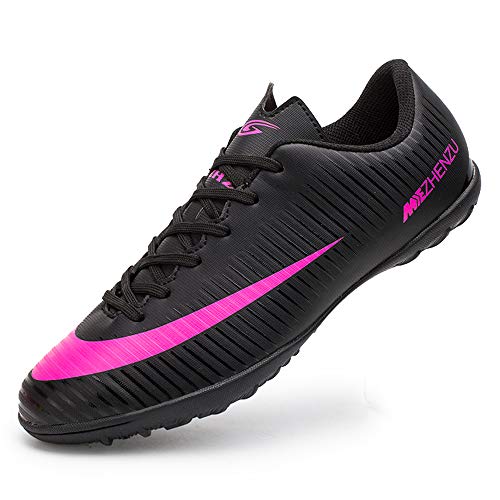 Zapatillas de fútbol Topoption para niños y adultos, profesionales, para entrenar al aire libre, para exteriores, atléticos, con tacos, unisex, color Negro, talla 42 EU