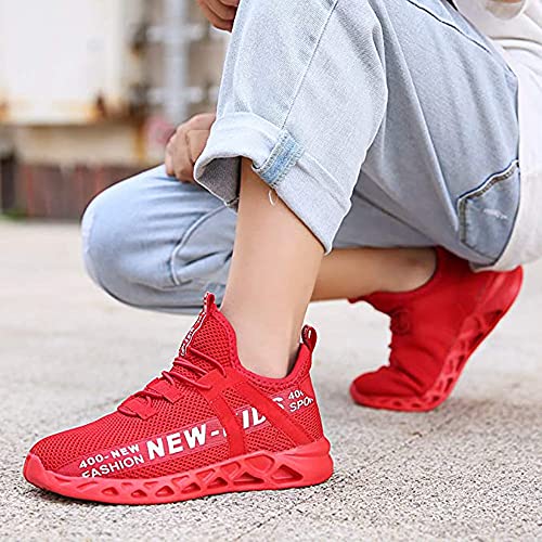 Zapatillas Deportivas Niños Bambas Ligero Niño Tenis Nino Zapatos para Correr Caminar Niños 36 EU,Rojo