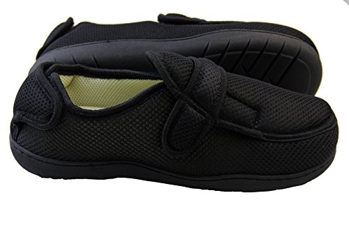 Zapatillas ortopédicas Footwear Studio con velcro ajustable para hombres, color Negro, talla 43 EU/44 EU 9/10 UK