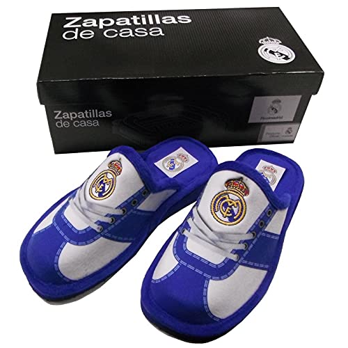 Zapatillas REAL MADRID andar en casa Estampado Cordones (43 EU, numeric_43)