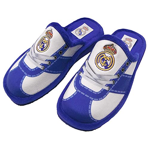 Zapatillas REAL MADRID andar en casa Estampado Cordones (43 EU, numeric_43)