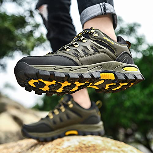 Zapatillas Senderismo Hombres Ligeras Antideslizantes Transpirable Botas de Montaña Zapatillas Trekking Mujer Verde