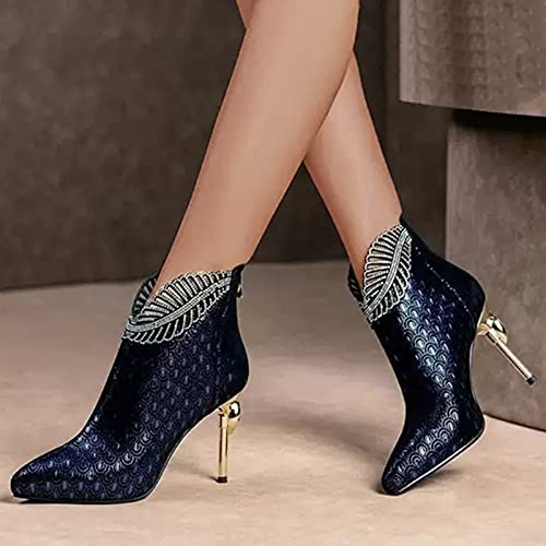 Zapatos De Mujer Moda Casual TacóN Medio Alto Ladrillo De Agua Y Botas Peludas Zapatos De Cuero De TacóN Grueso