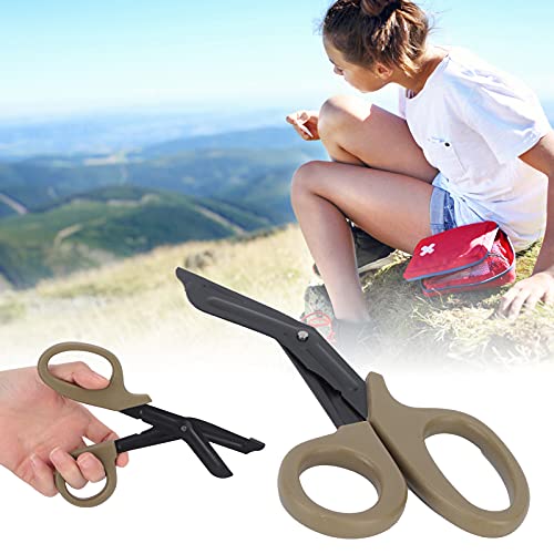 Zhat Tijeras De Trauma, EMT Tijeras De Trauma Hoja De Acero Inoxidable Reflexión Prevención De La Luz Diseño Ergonómico para Quitar Puntadas para Cortar Gasas(Barro de Color)