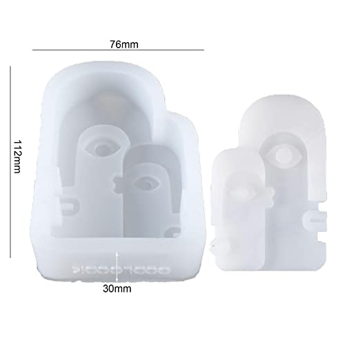 Zhihui Molde de silicona para vela, diseño abstracto 3D, para la cara humana, para hacer jabón de vela, no pegajoso, contorno transparente, forma integral, 4 tipos