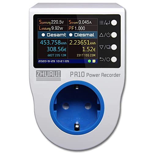 ZHURUI PR10-C EU16A (enchufe alemán) toma de corriente para el hogar/medidor de energía para el hogar/grabador de energía/medidores de electricidad/16 unidades de moneda