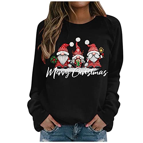 Zilosconcy Sudaderas Mujer Baratas Jersey Arbol Navideño Feo Sudaderas Navideñas Mujer Divertido Pullover Navidad Ugly Jerseys Navideños Adolescente Chica Sudadera Navideña Talla Grande Sueter