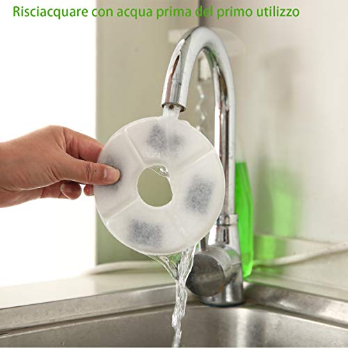 ZITFRI 6 PCS Filtros de Fuentes de Agua para Gatos Perros Filtro Bebedero Gatos y Perros de Carbón Activado de Cáscara de Coco, Filtros Repuesto de Fuentes de Agua, Filtros para Bebedero de Mascotas