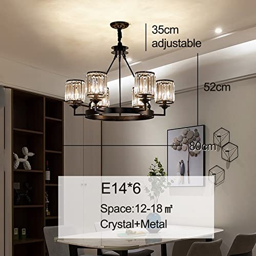 ZJN-JN Candelabro Moderna lámpara LED Iluminación Lámpara de Cristal Sala de Estar Lámpara de araña LED para Comedor Dormitorio Lámpara de Cobre Lámpara de lámparas