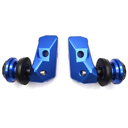 ZMMWDE  CNC Motorcycle Rear Axle Spindle Chain Adjuster Blocks with Spool Sliders,For Yamaha YZF R25 R3 MT-03 MT-25 YZF-R3 ABS Blue