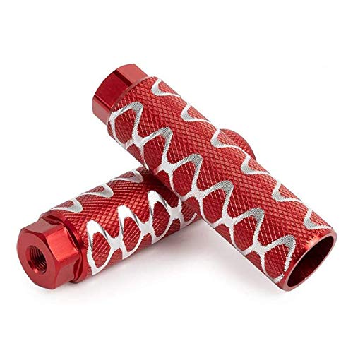 ZONSUSE Clavijas para Pedales BMX Antideslizantes de aleación de Aluminio, Pedal de Bicicleta Apto para Ejes Delanteros o Traseros, Clavijas de Bicicleta, para Bicicleta Bici BMX (Rojo)