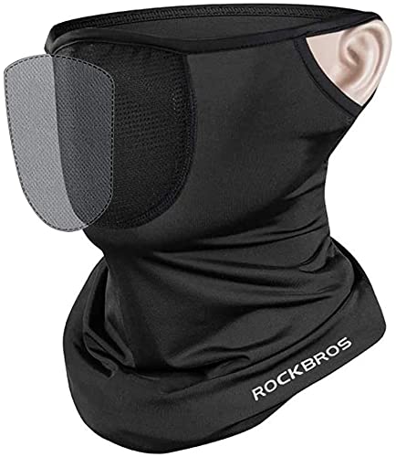 ZONSUSE Pasamontañas para Motocicleta,Bicicleta Mascarilla Protección UV Transpirable Máscara Bufanda Bandana Cuello Cálido,Con Filtro,Perfecto Para Ciclismo,Deportes al Aire Libre Senderismo (Negro)