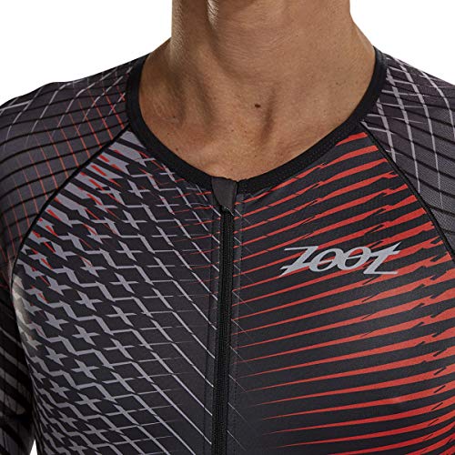 Zoot Traje de Triatlón Aéreo Masculino Estilo Stoke con Manga, Acolchado del Asiento, Elementos Reflectantes, FPS 50+, Tres Bolsillos Traseros y Cremallera Frontal. Tamaño M