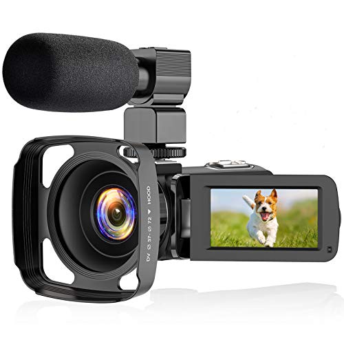 ZORNIK 2.7K Videocámara, Cámara de Video con Visión Nocturna Digital por Infrarrojos de 36 Megapíxeles, Cámara de Vlogging con Pantalla Táctil LCD de 3.0 Pulgadas y Zoom Potente de 16X (2.7K-01)