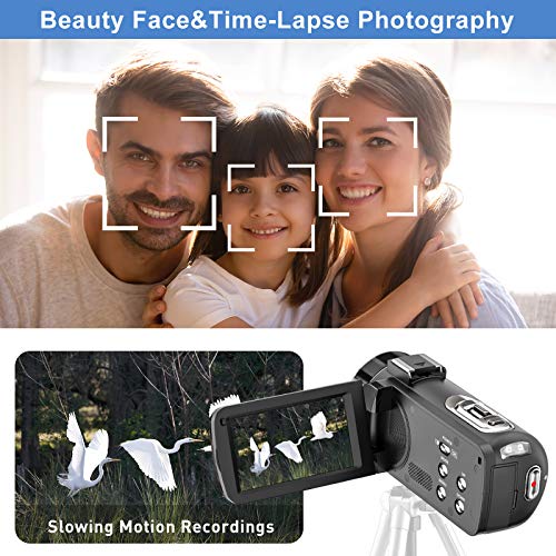 ZORNIK 2.7K Videocámara, Cámara de Video con Visión Nocturna Digital por Infrarrojos de 36 Megapíxeles, Cámara de Vlogging con Pantalla Táctil LCD de 3.0 Pulgadas y Zoom Potente de 16X (2.7K-01)