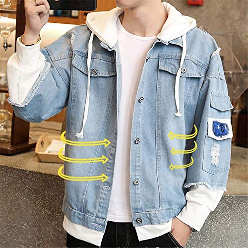 ZOSUO Hunter x Hunter Chaqueta Vaquera, Anime Killua Zoldyck GON·Freecss Cosplay Sudadera con Capucha Pullover Chaqueta Outwear Abrigos Callejero Denim para Hombres Mujeres,C,XL