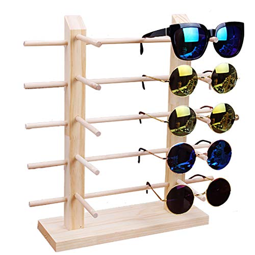 ZOYLINK Expositor De Gafas Estante De Gafas De Sol Soporte De Vasos Decorativos De Madera