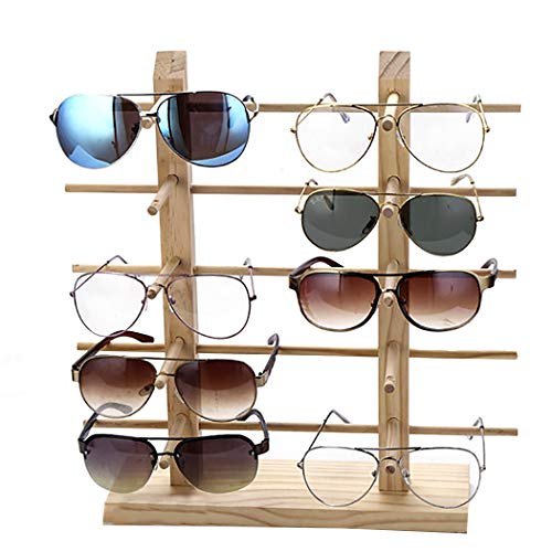 ZOYLINK Expositor De Gafas Estante De Gafas De Sol Soporte De Vasos Decorativos De Madera