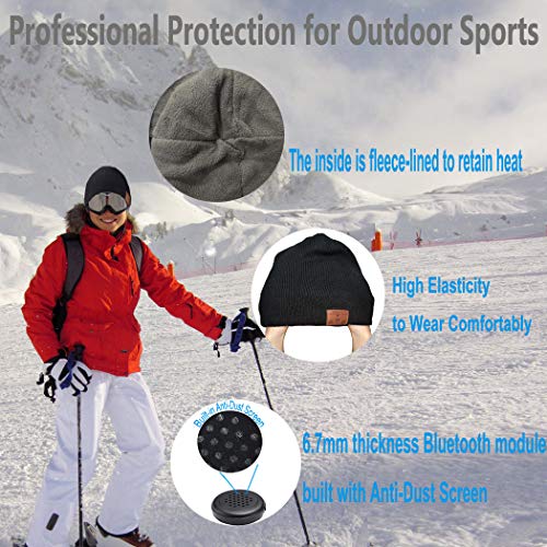 ZRUHIG Gorro Bluetooth Hombre, Mujer Regalos Gorro Bluetooth V5.0 Sombreros de Auriculares inalámbrico Unisex actualizados adecuados para Deportes al Aire Libre, Regalo Navidad