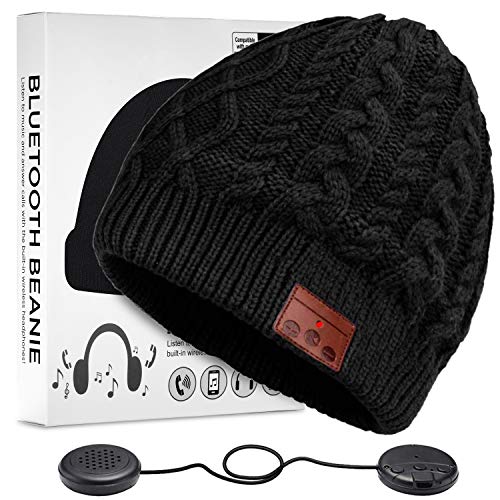 ZRUHIG Gorro Bluetooth Hombre, Mujer Regalos Gorro Bluetooth V5.0 Sombreros de Auriculares inalámbrico Unisex actualizados adecuados para Deportes al Aire Libre, Regalo Navidad