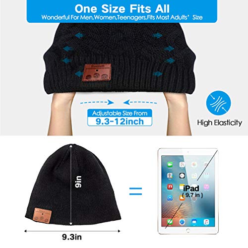 ZRUHIG Gorro Bluetooth Hombre, Mujer Regalos Gorro Bluetooth V5.0 Sombreros de Auriculares inalámbrico Unisex actualizados adecuados para Deportes al Aire Libre, Regalo Navidad