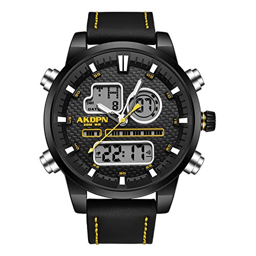 ZWH AMZ Watch Hombre Cuarzo Electrónico Gran Dial Comercio Exterior Hombre Reloj doméstico Multifunción Generación de Relojes de Hombre (Color : Yellow Pinch Master Dish 3)