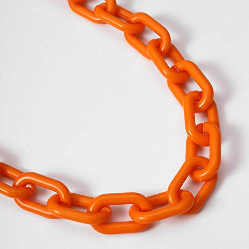 zxcs Punk Hip Hop Fashion Acrylic Link Chain Necklace Rock Gothic Chunky Plástico Choker Collar Collar para Mujeres Accesorios-Orange