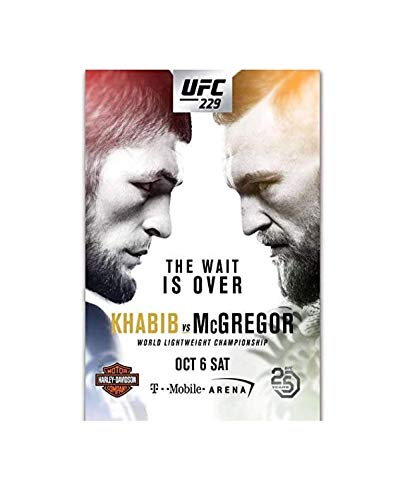 ZYHSB Cuadro De Arte De Pared De Arte En Lienzo Khabib Nurmagomedov Vs Conor Mcgregor 2018 Ufc 229 Impresión De Póster De Evento Decoración Del Hogar 18X12 Pulgadas Bz138Wk