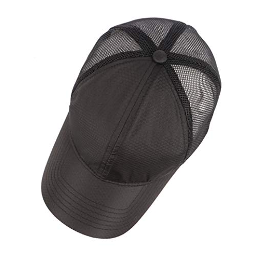 Zylioo Gorra grande de secado rápido para camionero XXL transpirable para correr, extra grande, de malla de perfil bajo, gorra de béisbol ajustable para la cabeza de 23.5 a 25.5 pulgadas, color negro