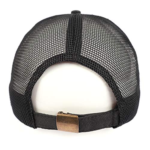 Zylioo Gorra grande de secado rápido para camionero XXL transpirable para correr, extra grande, de malla de perfil bajo, gorra de béisbol ajustable para la cabeza de 23.5 a 25.5 pulgadas, color negro