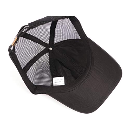 Zylioo Gorra grande de secado rápido para camionero XXL transpirable para correr, extra grande, de malla de perfil bajo, gorra de béisbol ajustable para la cabeza de 23.5 a 25.5 pulgadas, color negro