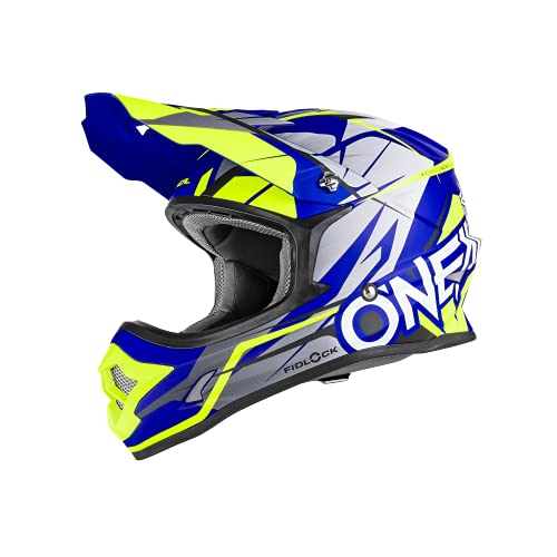 0626-004 - Oneal 3 Series Freerider Fidlock Motocross Helmet L Matt Blue Hi-Viz