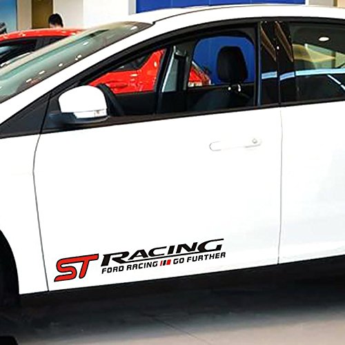 1 juego de pegatinas de coche ST Racing Logo para Ford Focus Fiesta calcomanía (negro)