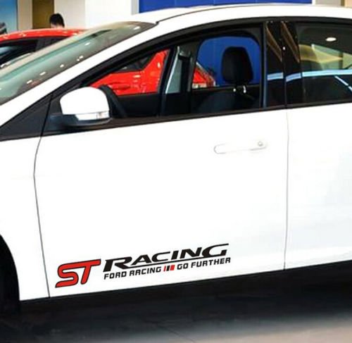 1 juego de pegatinas de coche ST Racing Logo para Ford Focus Fiesta calcomanía (negro)