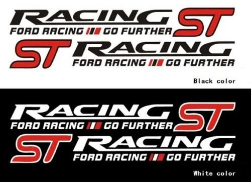1 juego de pegatinas de coche ST Racing Logo para Ford Focus Fiesta calcomanía (negro)