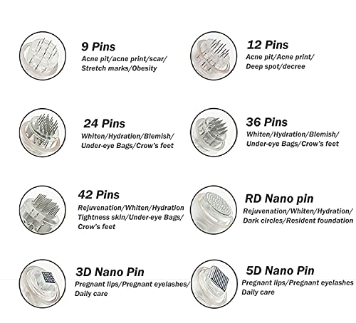 10 pcs Nano Micro Agujas Sin dolor para Dermapen Antienvejecimiento Arrugas Rejuvenecimiento de la piel, estilo de hebilla