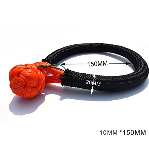 10mm*150mm Soft Shackle,ATV Winch Shackle,UHMWPE Shackle,Synthetic Rope (Orange)