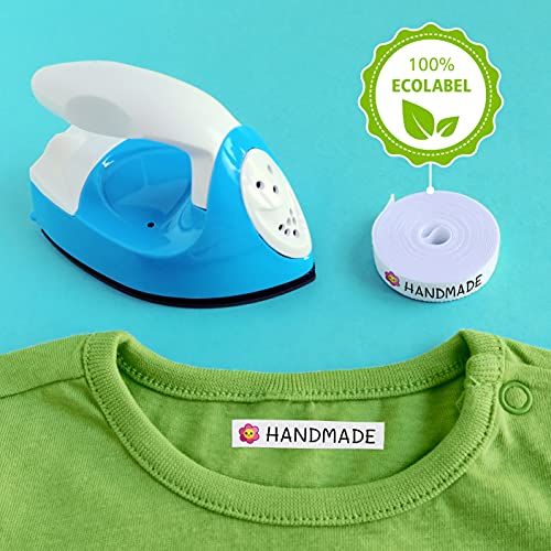 155 pegatinas personalizadas para marcar ropa y objetos. 100 Etiquetas de tela termoadhesiva para planchar en la ropa + 55 etiquetas adhesivas para objetos resistentes al agua. Nombre personalizado.