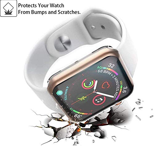 [2 Pack] Funda Apple Watch 40mm Series SE 6 5 4, Protector Pantalla iWatch Case Protección Completo Anti-Rasguños Ultra Transparente Funda Suave TPU, para Nueva Apple Watch Series SE 6 5 4 40mm