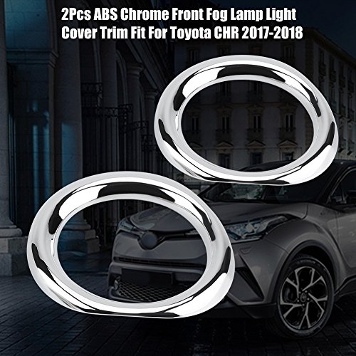2 piezas de cromo frente luz antiniebla marco cubierta de ajuste, Tira de luz delantera antiniebla ABS para CHR 2017-2018