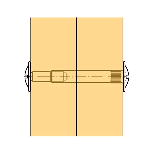 20 piezas SOTECH Tornillos de conexión CONNECT Ø 8 mm con rosca M6 Tornillo de unión con taco de fijación Acero niquelado para madera de 31-40 mm de espesor