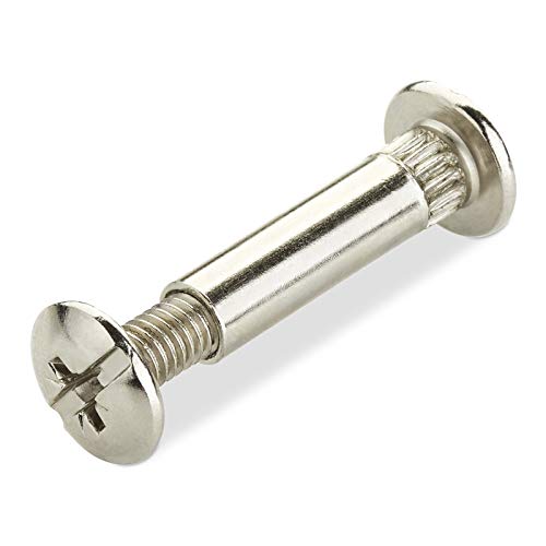 20 piezas SOTECH Tornillos de conexión CONNECT Ø 8 mm con rosca M6 Tornillo de unión con taco de fijación Acero niquelado para madera de 31-40 mm de espesor