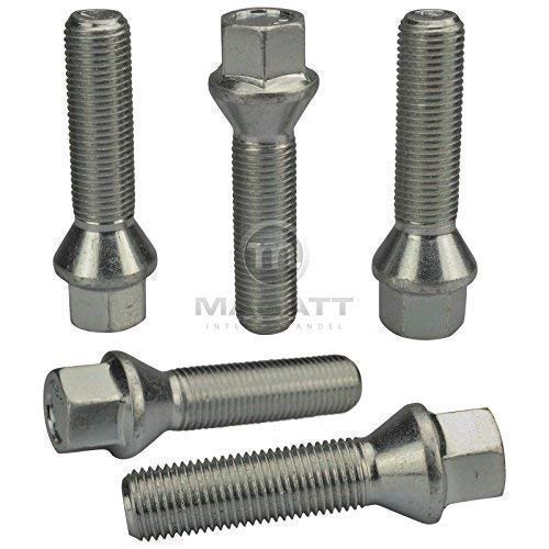 20 tornillos de rueda zincados collar cónico I M14 x 1,5 x 35mm I para llantas de aluminio y acero