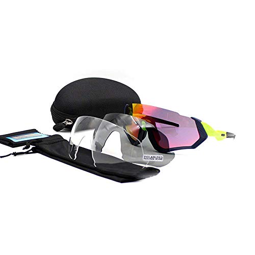 2018 Kit de Gafas de Sol Ciclismo 3LS Revo + polarizado + Transparente (Verde)