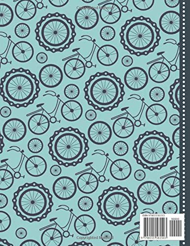 2021 Planner: Abstract Wheels Cycling Bike Pattern on Teal / Daily Weekly Monthly / Dated 8.5x11 Life Organizer Notebook / 12 Month Calendar - Jan to ... Cover / Cute Christmas or New Years Gift